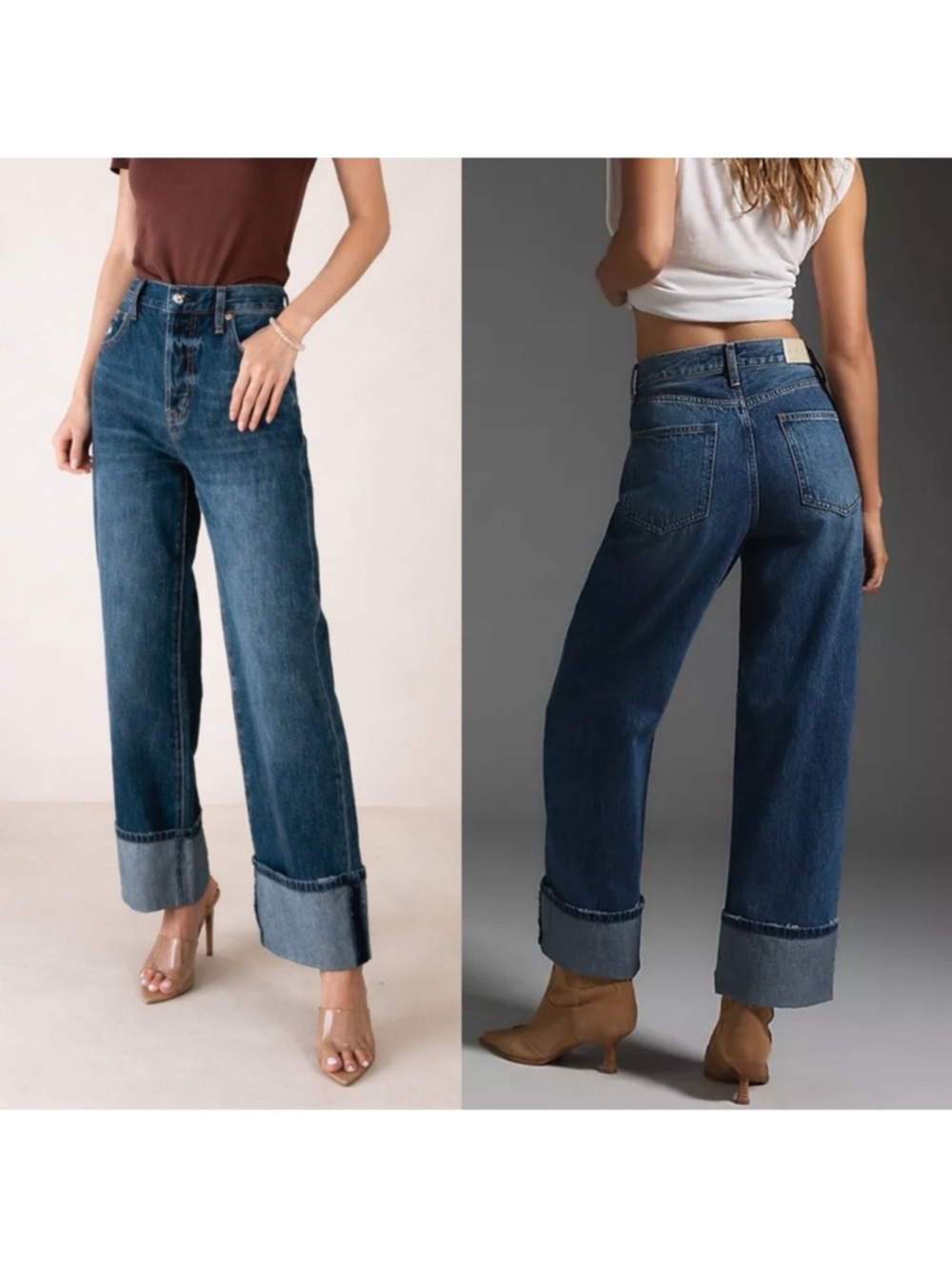 Evereve Pistola Ryder Cuffed Wide Fulton Wash Jeans